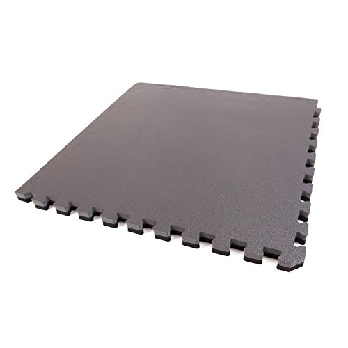 IncStores 1" MMA Interlocking Foam Tiles (Black/Grey, 12 Tiles (3ft x
