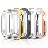 Leagway Case Compatible with Apple Watch 40mm iWatch Series 4, 4Pack Ultra-Thin Soft TPU Plated Plating Frame Bumper Clear Screen Protector All-Around Protective Scratch-Resistant Cover Case (40mm)