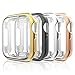 Leagway Case Compatible with Apple Watch 44mm iWatch Series 4, 4Pack Ultra-Thin Soft TPU Plated Plating Frame Bumper Clear Screen Protector All-Around Protective Scratch-Resistant Cover Case (44mm)