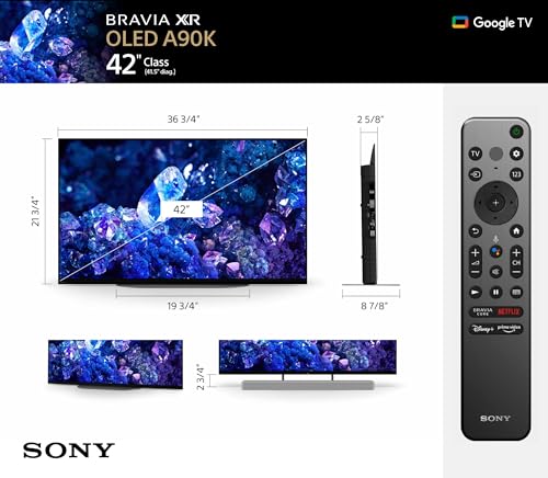 Sony XR42A90K 42 Inch 4K Bravia XR OLED High Definition Resolution Smart TV with 2 Year Amber Protection Plan (2022)