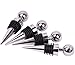 Bekith Zinc Alloy Bar Tools Ball Design Wine Bottle Stoppers, Drop Ring, Set of 5