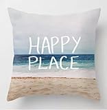 18 x 18 two sides Hot Sale My Happy Place Beach Throw Pillow