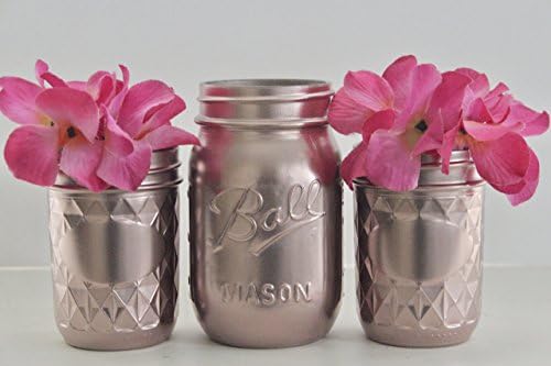 Violet Rose Gold Mason Jars