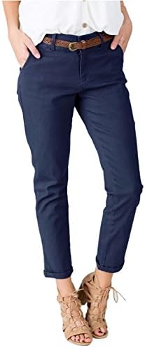 chimikeey Womens Straight Leg Cropped Ankle Slimming Work Pants Trousers