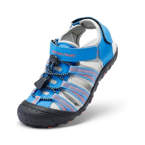 DREAM PAIRS Boys Girls Summer Outdoor Athletic Sport Sandals Hiking Beach Casual Closed Toe Adjustable Multicolor for Toddler/Little/Big Kids