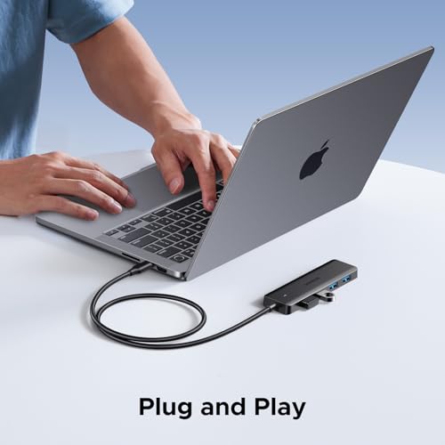 UGREEN USB C Hub with 4 Ports USB 3.0 Adapter Thief Multiport 5Gbps High Speed Compatible with MacBook Pro Air iMac Surface XPS PC Laptop Hard Drive Keyboard Mouse PS5 (60cm)