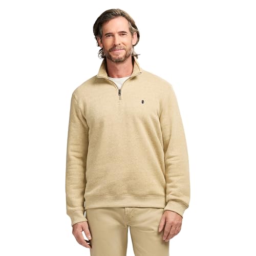 IZOD Men's Advantage Performance Quarter Zip Fleece Pullover Sweatshirt, Camel…