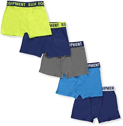 BUM Equipment Big Boys' 5-Pack Boxer Briefs - Blue/Multi, 12-14