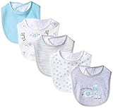 BON BEBE Baby Best Friends Assorted 5 Pack Bib Set, Neutral, New Born