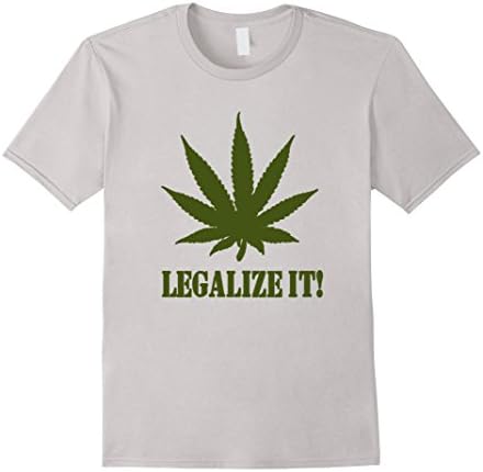 Men's Legalize It Pothead Marijuana Ganja T Shirt 2XL Silver