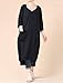 Mordenmiss Women's T Shirt Dresses Casual Sweatshirt Cotton Hoodie with Pocket Style2 Black