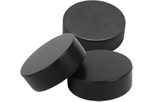 Baluue 3Pcs Foam Hockey Training Pucks 3 Inch Ice Hockey Training Supplies for Kids and Adults Indoor Practice Durable Black Puck Set