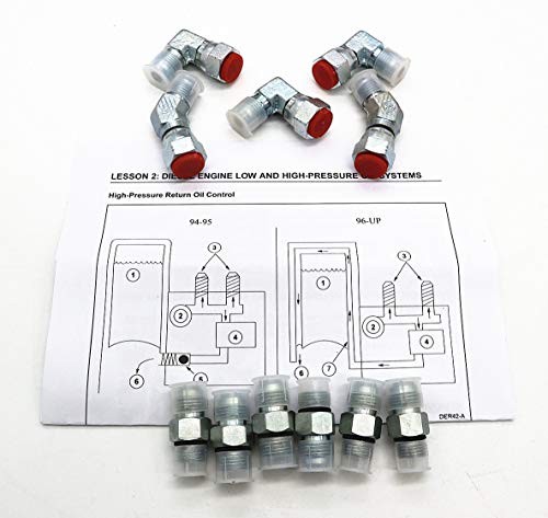 High Pressure Oil Pump HPOP Hoses Lines Kit & Crossover For 1999-03 Ford Powerstroke 7.3L - Thumbnail 2