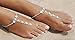 Bellady 2 Piece Barefoot sandals with rhinestones and beads,Beach Wedding barefoot Sandals,Silver
