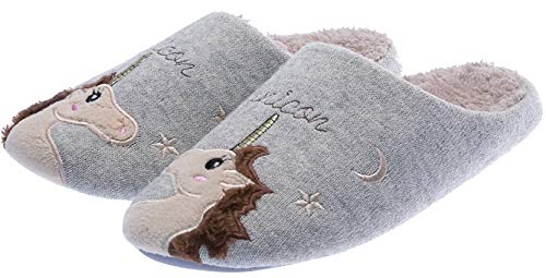 Men Women Cozy Memory Foam House Slippers Cute Kids Unicorn Slippers Indoor Pink