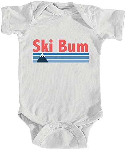 Ski Bum Vintage Mountain - Unisex Infant Baby Onesie/Bodysuit (NB, White)