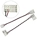 LightingWill 10pcs Pack Strip to Strip with Wire Solderless Snap Down 2Conductor LED Strip Connector for 10mm Wide 5050 5630 Single Color Flex LED Strips