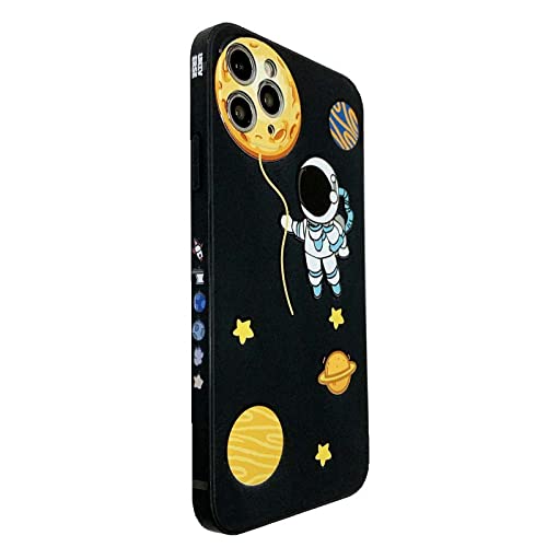 Yonds Queen for iPhone 15 Plus Cute Case, Cartoon Astronaut Space Planet Design Stylish Bumper Cover Soft TPU Rubber Protective Anti-Slip Shockproof Case(iPhone 15 Plus, Black Moon) — image 1