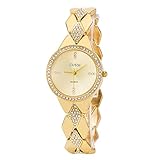 cussi Ladies Crystal Bracelet Dress Wrist Watch for Women - Female Gold