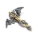 Xusamss Punk Titanium Steel Dragon Sword Wing Pendant Necklaces