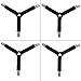 CoZroom Triangle Bed Sheet Straps Set with Metal Clips - Bed Sheet Clip Holder-Hold Bed Sheet in Place (Set of 4), Black