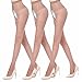 Women’s Sexy Sheer Crotchless Pantyhose - Push-up Satin Open Crotch Free Tights - Reinforced Toe (3 Pair 15D Coffee)