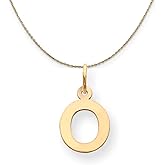 The Black Bow 14k Yellow Gold, Amanda, Sm Block Initial O Necklace