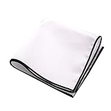 3-Pk Mens Cotton White Pocket Square with Color Border(10 Colors)