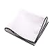 3-Pk Mens Cotton White Pocket Square with Color Border(10 Colors)