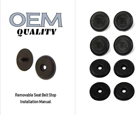 (4 -Pack) Seat Belt Stop/Stopper Button for 2004 Ford Explorer - Color: Black