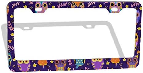 ナンバーフレーム フクロウ 柄 奉呈 ナンバープレート レクサス 車用 前後2枚セット タグホルダー アルミ製 16 錆びにくい 普通車 軽自動車適用 装飾ボーダー 掛けやすい 31cm アクセントナンバー フレームセット