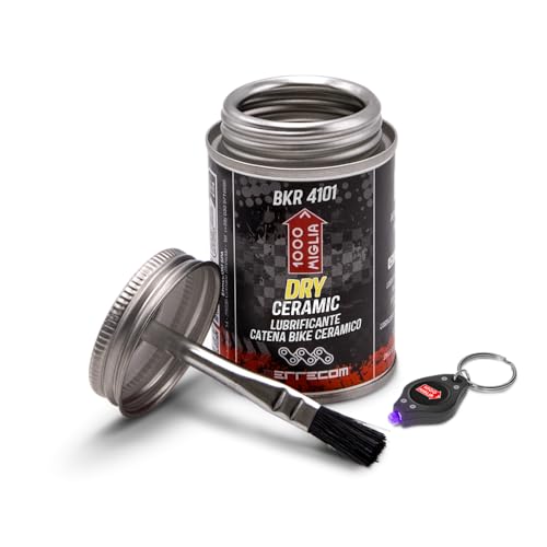 Errecom BKR 4101 CERAMIC DRY Lube Bike Chain for Dry and Dusty Weather Conditions - 120 ml, fluorescent and scented formula, All-In-One Can, Brush included