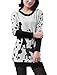 Allegra K Fall Winter Women Dog and Lady Pattern Tunic Knit Top