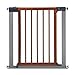 Munchkin Wood & Steel Pressure Mounted Baby Gate for Stairs, Hallways and Doors, Walk Through with Door, Wood/Light Silver Metal