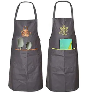 CRAZYWEAVES WaterProof Apron Cooking Apron For Women and Men Apron for Washing Utilities Chef Apron