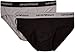 Emporio Armani Men's Stretch Cotton Classic Logo Brief, Black/Grey, Medium