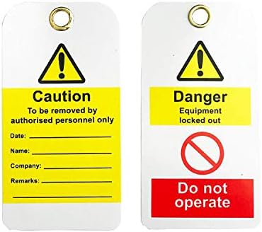 POFET 20PCS Lockout Tagout Tags - Nylon Plastic w/Zip Ties, 3#, 5.75 x 2.95 inches, 0.0197 inches thick - Image 5