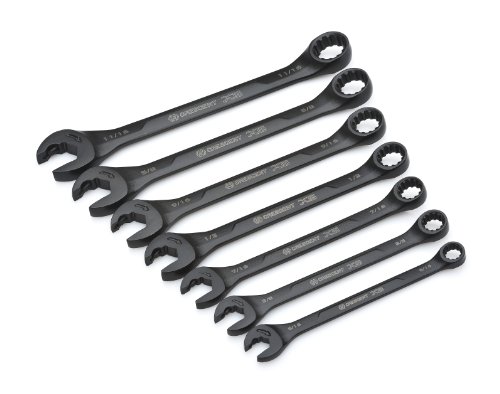 Crescent 7 Pc. X6 Black Oxide Spline Open End Ratcheting Combination SAE Wrench Set - CX6RWS7 - //medicalbooks.filipinodoctors.org