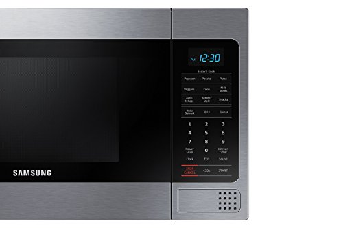 Samsung MG11H2020CT 1.1 cu. ft. Countertop Grill Microwave Oven with Ceramic Enamel Interior Black (Renewed)