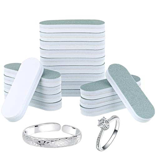30PCS Mini Nail Files Bulk, Disposable Double Sided Emery Boards Scratch Removal Polish Sticks for Jewelry Travel Size for Men, Women, Kids (Silver)