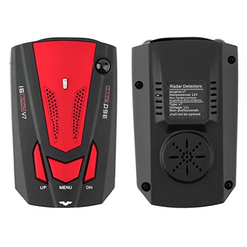 E-Bro 16 Band Radar Detector, Voice Alert and Car Speed Alarm System with 360 Degree Detection, City/Highway Mode Radar Detectors for Cars Red - Thumbnail 4