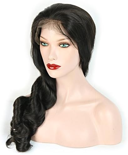 Full Lace Human Hair Wigs Unprocessed Virgin Brazilian Body Wave Hair Wigs 130% Density For Black Women 14"-26" In Stock(22 inch, #1B)