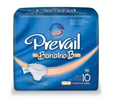Adult Incontinent Brief Prevail Tab Closure 3X-Large Disposable Heavy Absorbency