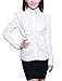 Allegra K Lady Chic Point Collar Long-sleeved Button Down Ruched Shirt medium white