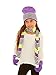 S.W.A.K Girls Knit Hat, Scarf And Gloves Set - Purple/Yellow Combo
