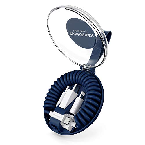 VONMÃ„HLEN Allroundo - Multi Charging Cable for Smartphones & Mobile Devices - Universal Phone Charger w/USB-C, Micro-USB, USB-A - Compatible with iPhone, iPad, Samsung, Huawei, etc (Blue)