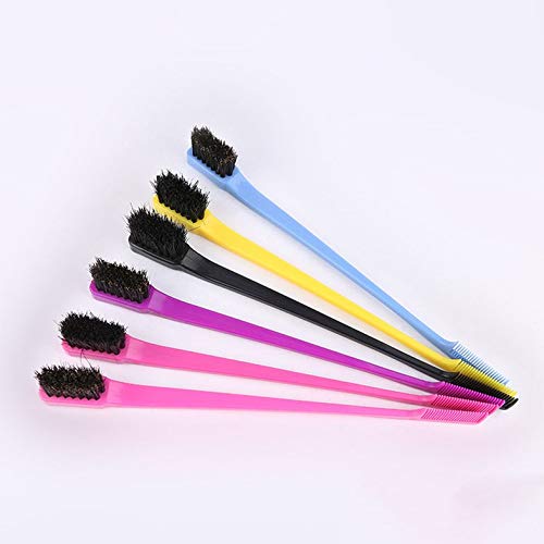 CloverUS Fresh Double Sided Edge Control Hair Brush Comb Combo Pack (Pink)