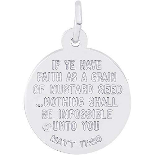 Genuine Rembrandt Charms Sterling Silver Mustard Seed Charm on a Sterling Silver Box Chain Necklace, 16" - Thumbnail 2