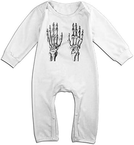 Kamici Inflant Hand Skull Long Sleeve Romper Jumpsuits White 18 Months
