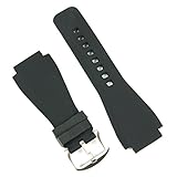B & R Bands Bell & Ross Replacement Black Silicone Watch Band Strap For BR01 & BR03